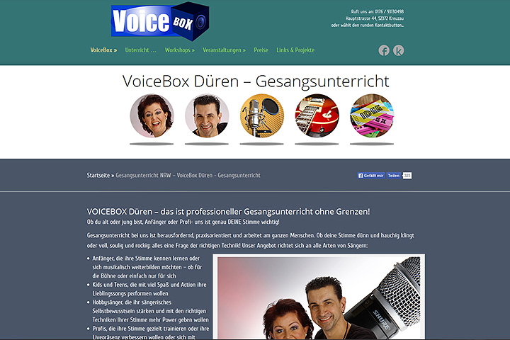 Referenz Webdesign VoiceBox - Gesangsunterricht NRW