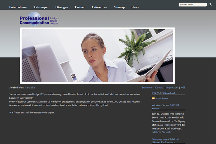 Referenz Webdesign PC INS Professional Communication GmbH