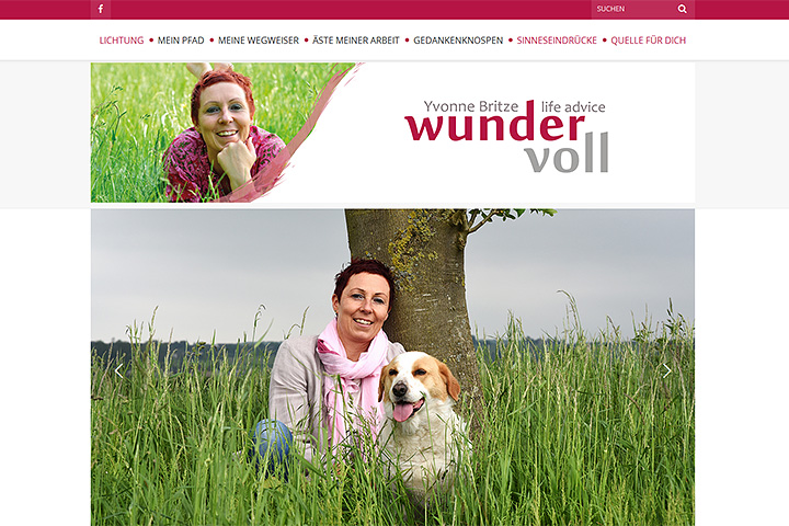 Referenz Webdesign wunder-voll, Yvonne Britze - life advice